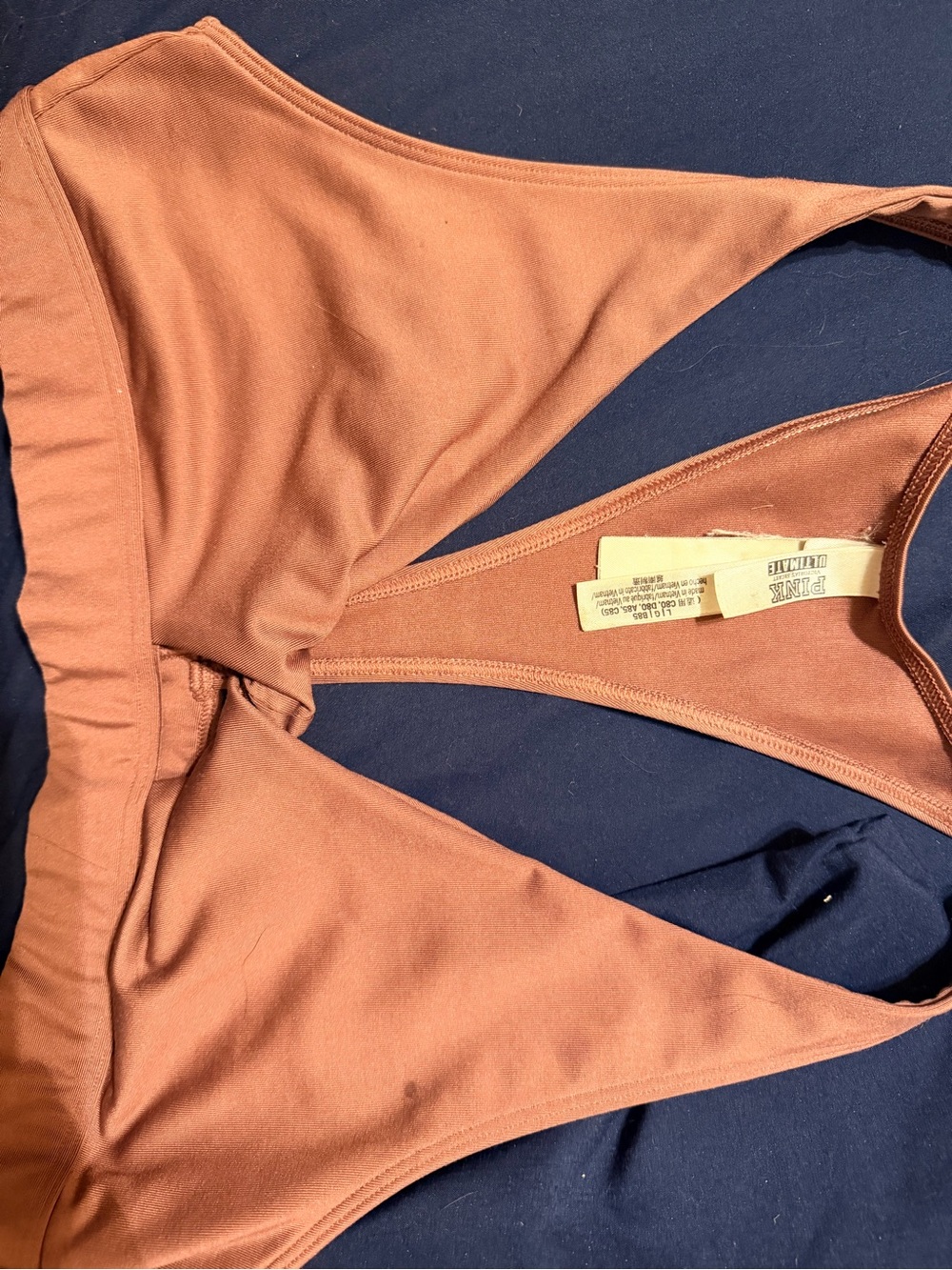 PINK Triangle Bikini Top/Bralette in Terracotta